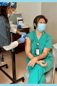 Anjela Physical Therapist Getting Vaccine