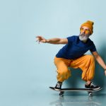 Mobile Traveling Barber on Skateboard